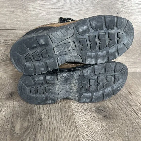 Brahmas Boots Mens 9.5 Work Or Outdoor Leather Brown Shoes Province Steel Toe - Picture 9 of 15